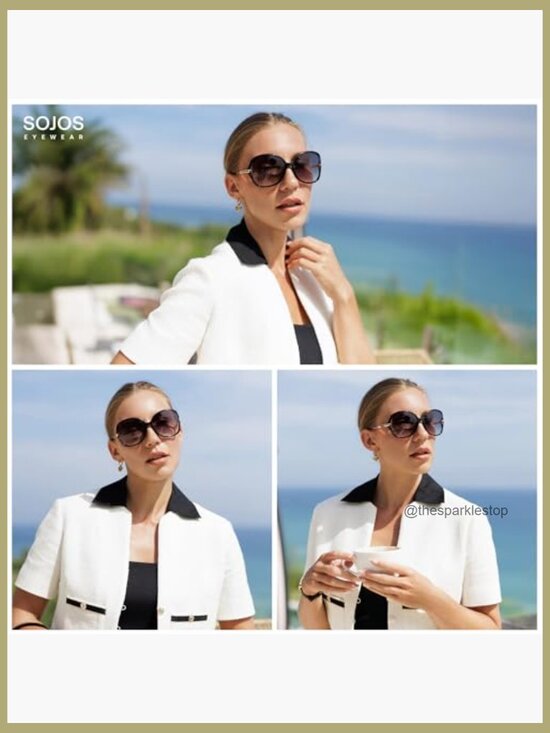 Oversized Butterfly Sunglasses with Gold Arms UV Protection main image 5